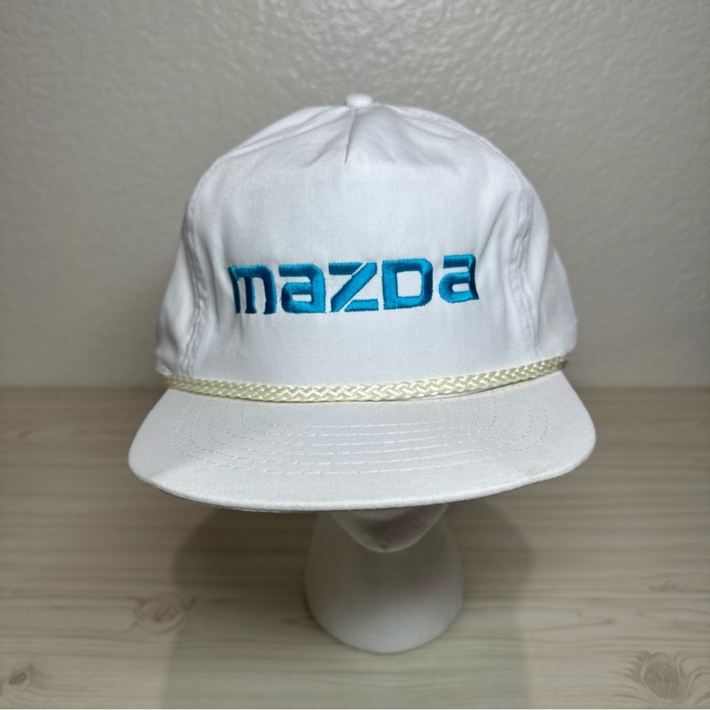 NOS Vintage 1980-1990s MAZDA  Cap  KC Rope White Cap Hat